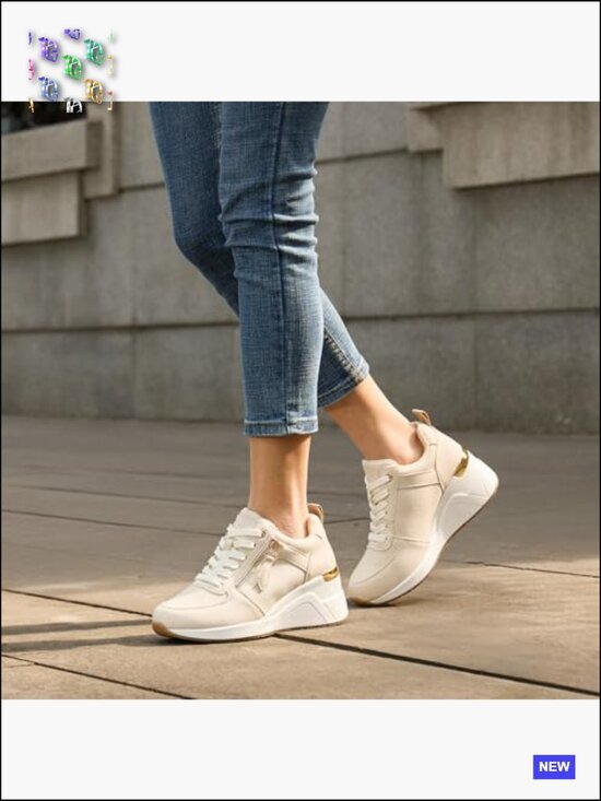 Amazon.com | Women Wedge Sneakers for Women Cushioned Lightweight Fashion Athletic Lace-Up Shoes